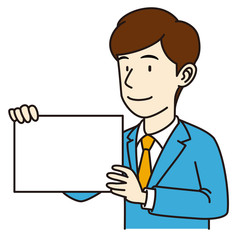 スーツの男性_白ボード