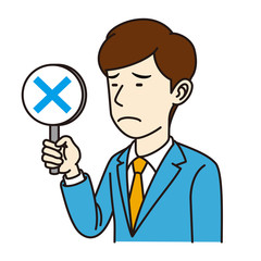 スーツの男性_バツ