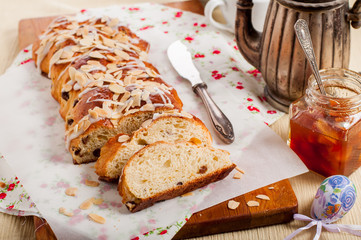 Sliced Easter Braided Sweet Bread