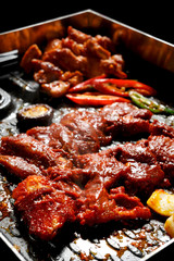 Grilled Pork with Marinade Korean BBQ Sauce