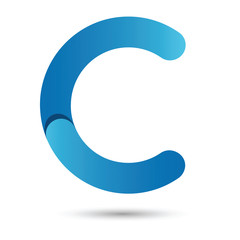 C font vector with blue color on White background, Futuristic fo