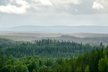 Mountain landscape in Lapland Finland - obrazy, fototapety, plakaty