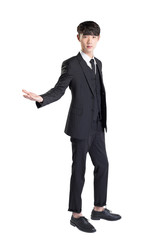 isolated young asian businessman on white background