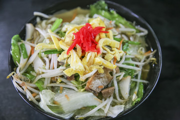 Yasai soba, Okinawa soba, food form Okinawa, Japan