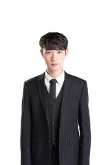 isolated young asian businessman on white background