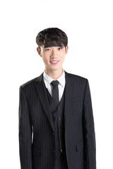 isolated young asian businessman on white background