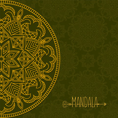 Ethnic design. Vector background. Vintage Round Ornament Pattern