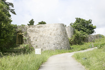 Fototapeta na wymiar Chinen Castle Ruins, Gusuku in Okinawa, Japan.