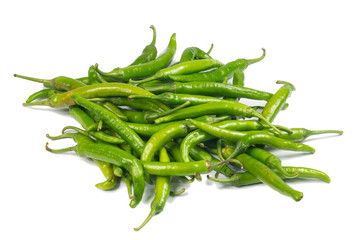 Green peppers isolated on white
