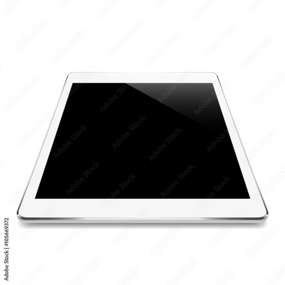 Poster mock up white tablet isolated on white vector design