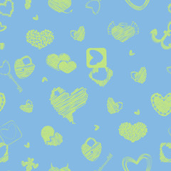 Seamless Colored Pattern with Hearts. St. Valentine's Day or Wed
