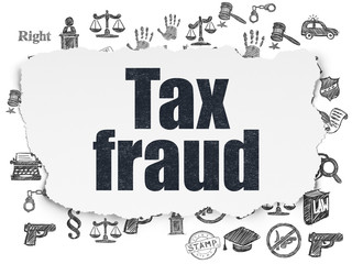 Law concept: Tax Fraud on Torn Paper background