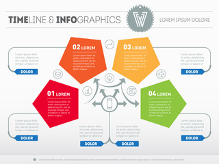 Part of the report with logo and icons set. Vector infographic o