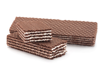 Brown wafers stick isolated on white background