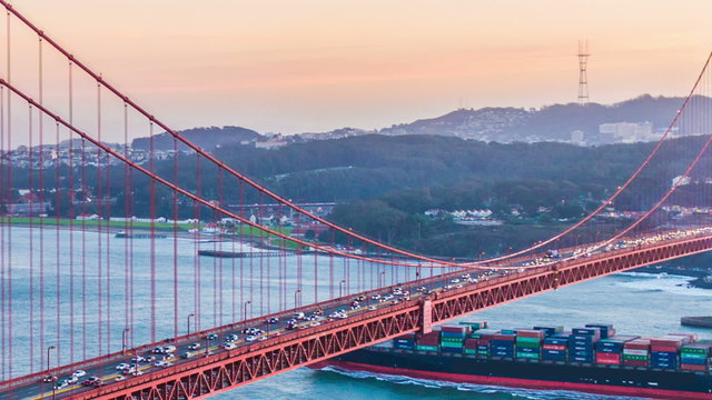 Time-lapse for Sunset at Golden Gate Bridge, San Francisco