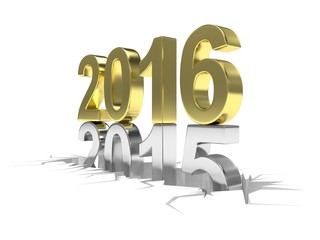 2015-2016 change new year 2016 isolated