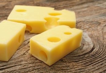 Cheese on wooden table