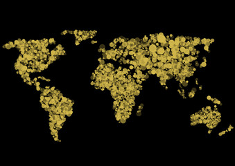 Fototapeta na wymiar Golden World map