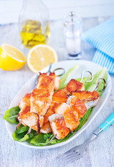 fried salmon kebab