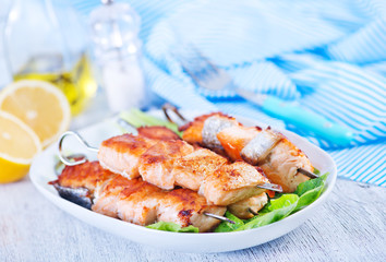 fried salmon kebab