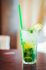 Cold mojito cocktail drink