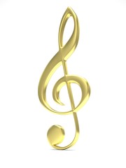 Fototapeta premium treble clef 3d on white