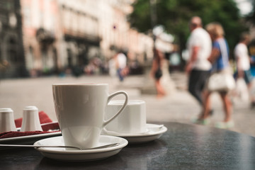 cup of coffee on a table
