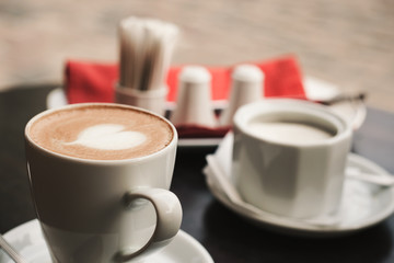 Closeup of coffee cup