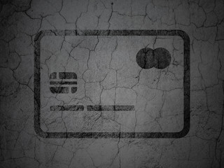 Business concept: Credit Card on grunge wall background