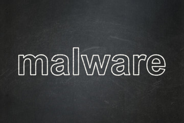 Obraz premium Security concept: Malware on chalkboard background