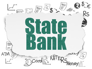 Banking concept: State Bank on Torn Paper background