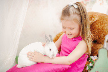 The girl and the Easter Bunny
