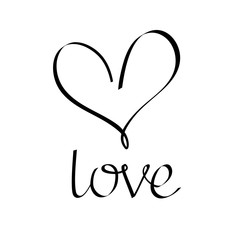 Love lettering with heart.