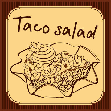 Taco salad vector
