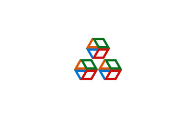  triangle abstract boxs logo