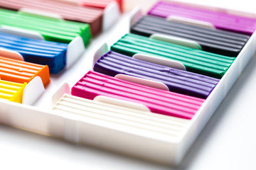 Obraz premium Plasticine bars on white background