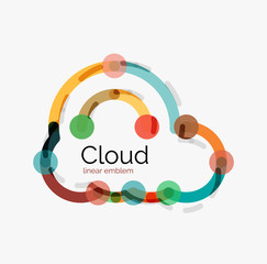 Flat design cloud icon, background