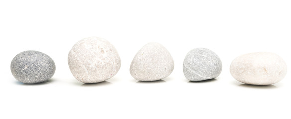 round stones on white