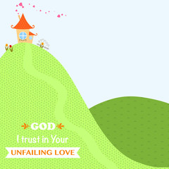 Faith God Jesus Christ Church Bible Worship Love Believe Text Nature Vector Illustration