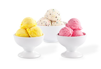 Various ice cream cups.