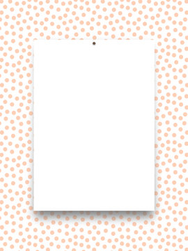 Close-up Of One Nailed Blank Frame On Orange Dots Background