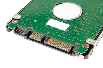 Hard disk SATA connector isolate on white background