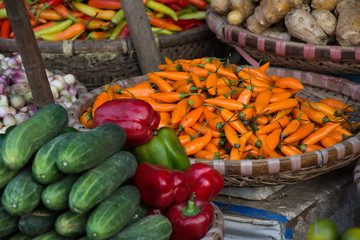 Mixed vegetables on marktet in Hanoi, Vietnam