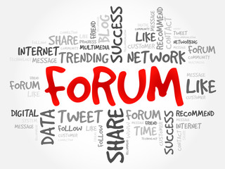 Fototapeta premium Forum word cloud, business concept