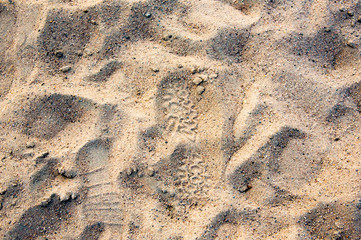 shoe traces in sand