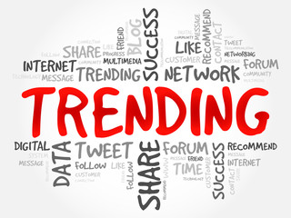Trending word cloud, business concept