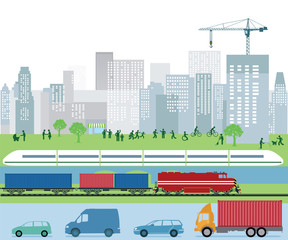 Verkehr und Beförderung in der Stadt 
