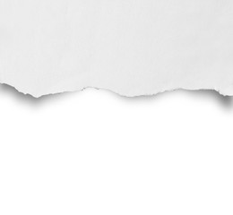 white torn paper isolated over white background with clipping path.