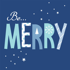 be merry christmas design with cute text decoration perfect for your personal greeting card