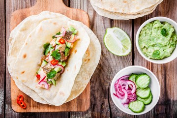 homemade tacos with salmon